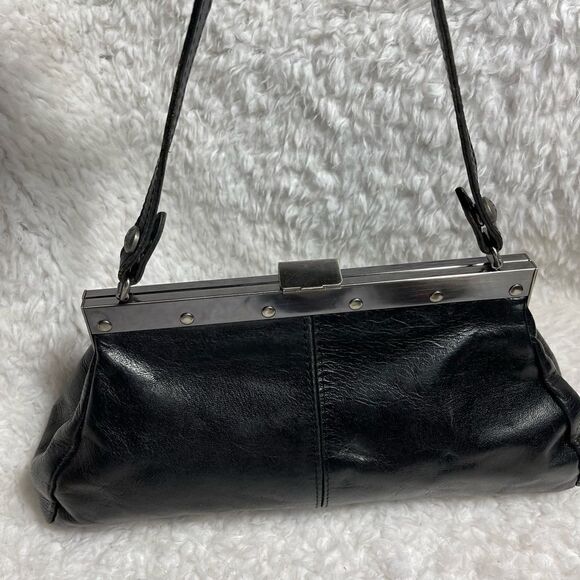 Patricia Nash Black leather & calf hair zebra Stripes silver tone frame Satchel - Picture 8 of 16